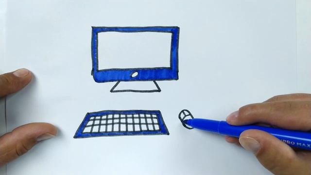 How do I draw a computer? Как нарисовать компьютер? Kompyuter rasmini chizish? смотреть онлайн