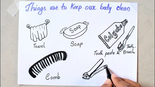 HOW TO DRAW CLEANLINESS OBJECTS EASY DRAWING AND COLOURING FIR KIDS #34 смотреть онлайн