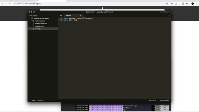 How to build a Blog with React, Apollo & GraphQL: Ep.4 Initialising Express.js Server смотреть онлайн
