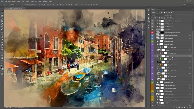 Watercolor Photoshop Effect Tutorial | Automatically convert photos to watercolor paintings смотреть онлайн