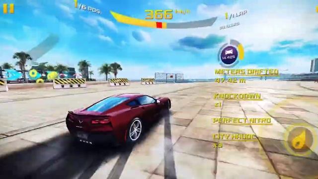 Asphalt 8, Corvette TRIPLE RED POWER in Barcelona, Tag Racing смотреть онлайн