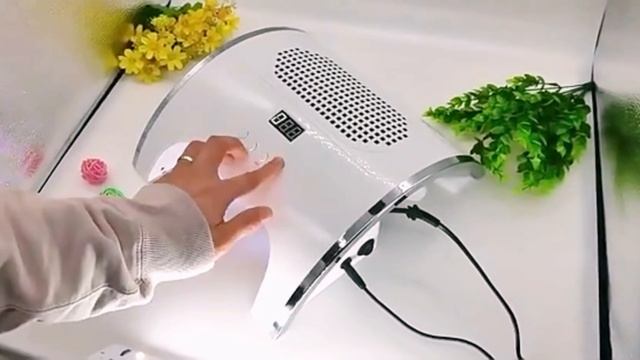 2 в 1 Маникюрный пылесос + Лампа для ногтей  Пылесос для маникюра  с 2 вентиляторами 80W Лампа для