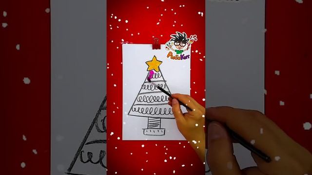 Как нарисовать очень яркую елочку на новый год #рыбакит #простыерисунки ￼ смотреть онлайн