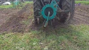 Уборка картофеля, самодельная копалка , роторная картофелекопалка самодельная