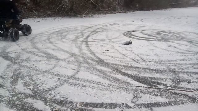 Зимний дрифт на квадроцикле. смотреть онлайн