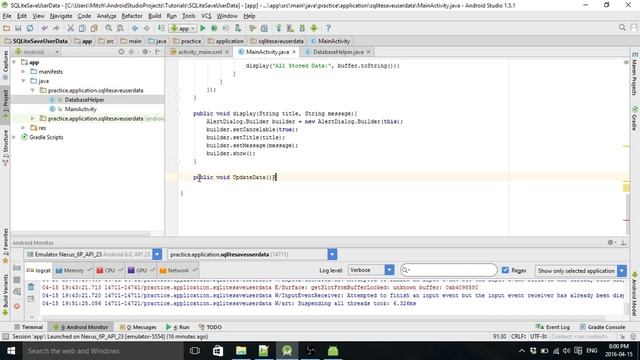 SQLite Android Studio Tutorial Storing User Data (part 3/4) смотреть онлайн