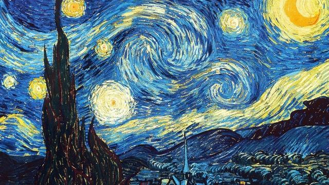 Vintage paintings - Starry Night || Vincent Van Gogh || HD wallpaper for TV, Monitor etc смотреть онлайн