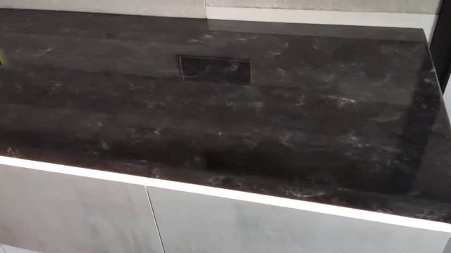 Каменная кухонная столешница с каменной мойкой из LG Hi-Macs M-605 Sanremo. г.Красноярск смотреть онлайн