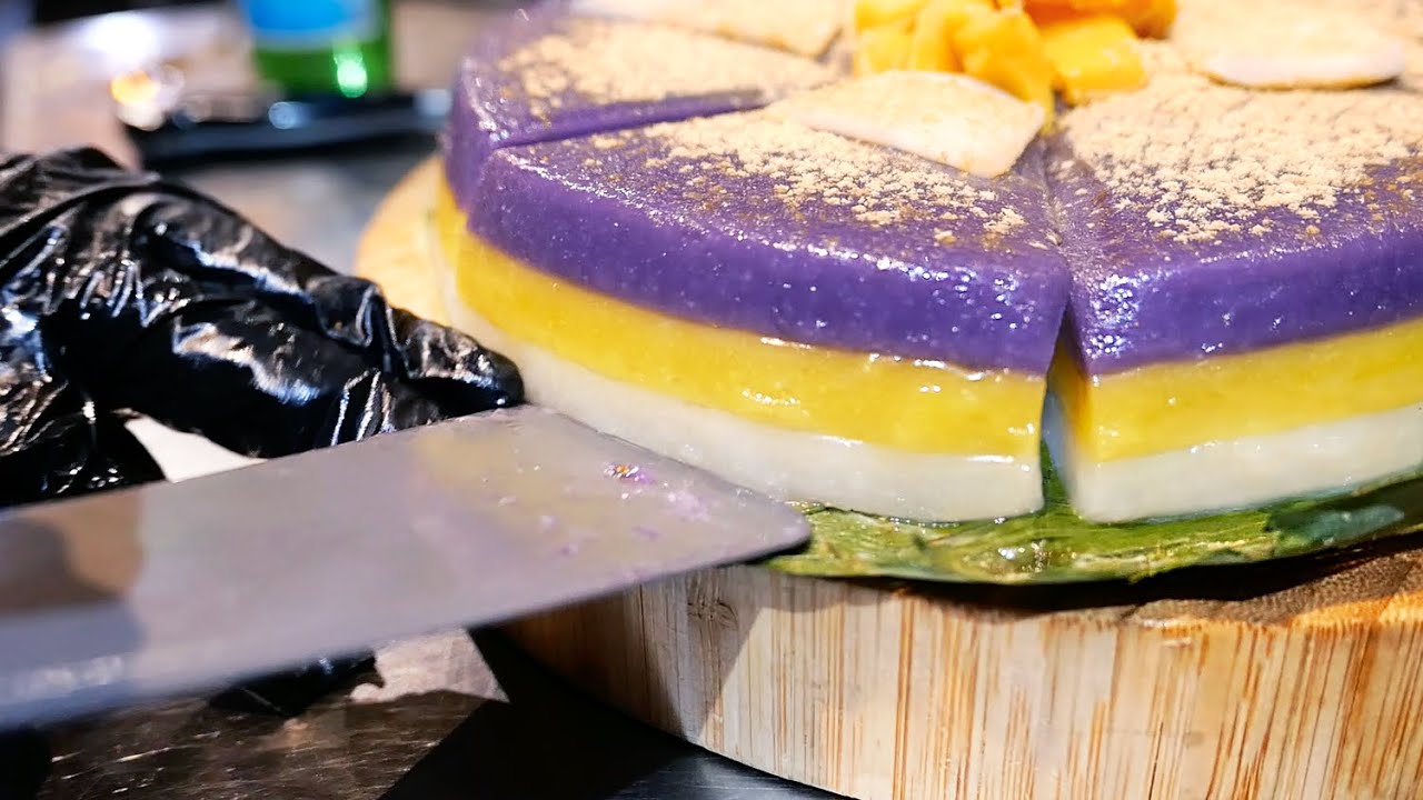 Нью-Йорк еда - трехслойный кокосовый пирог Филиппинский десерт Америка