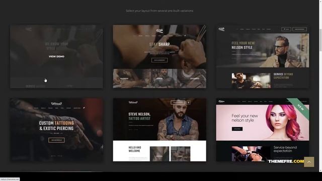 Nelson - Barbershop Hairdresser and Tattoo Salon WordPress Theme salon tattoo Website Builder смотреть онлайн