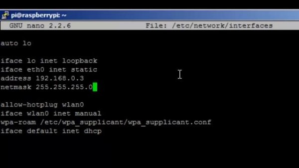 Raspberry Pi Setting a static IP Address