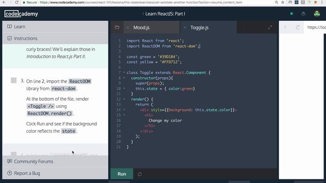 React and CodeCademy Day 7 - this.state смотреть онлайн