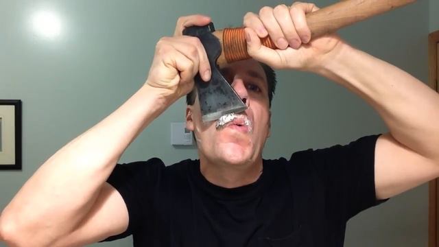 Shaving Movember Moustache With My Axe