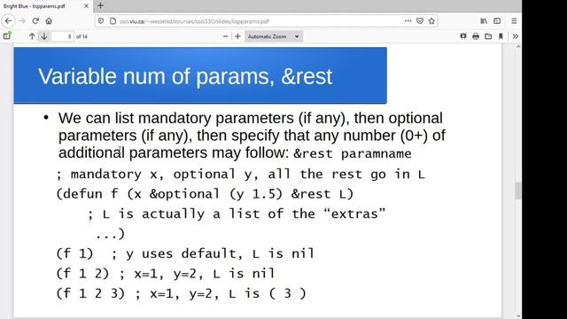 Parameter passing in lisp смотреть онлайн