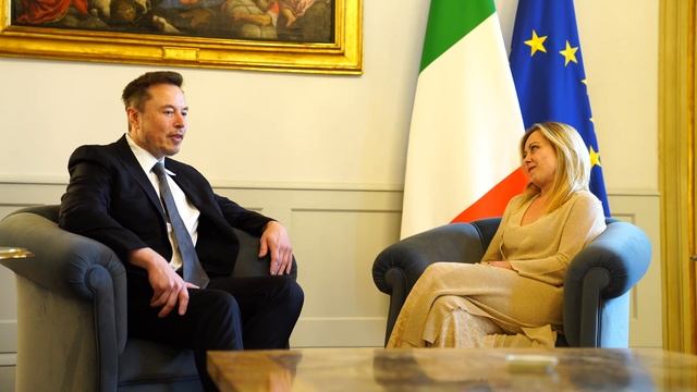 Elon Musk a Roma scherza con Giorgia Meloni: il video dell'incontro смотреть онлайн