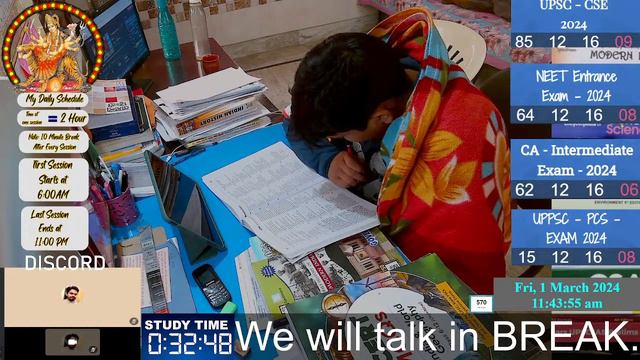 🔴16-HOUR Study With Me Live | UPSC IAS | Rain Sounds | #pomodoro | Full DAY Study #Day158, 1st Marc