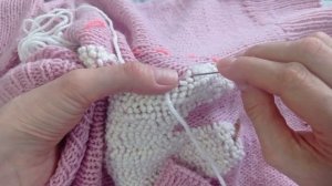 Вышивка французский узелок. Вышивка барашек, овечек. Объемная вышивка. Вышивка на вязаных изделиях