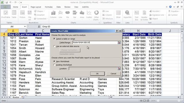 Working with Pivot Tables in Excel 2010 - Part 1 смотреть онлайн