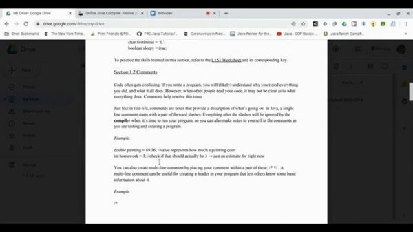 Team 20 Programming - 2021 Java Lesson 1