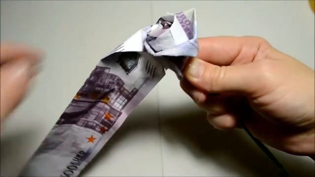 Money Rose Euro Origami Folded 4 bills Tutorial DIY No glue смотреть онлайн