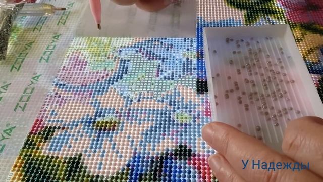 351/Алмазная мозаика/Цветы в горшочке/ смотреть онлайн