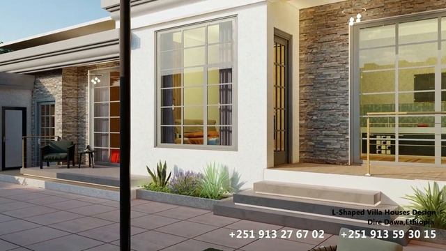 Modern l-shape villa design смотреть онлайн