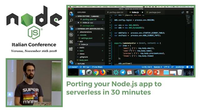 Porting your Node.js app to serverless in 30 minutes - Alex Casalboni - NodeJs Italian Conf 2018 смотреть онлайн
