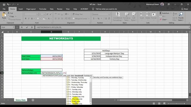 MS Excel NETWORKDAYS Function | NETWORKDAYS Function | NETWORKDAYS Formula Excel|NETWORKDAYS Formul смотреть онлайн