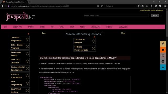 How do I exclude all the transitive dependencies of a single dependency in Maven?
| javapedia.net смотреть онлайн