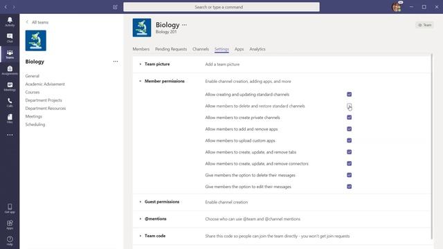 Microsoft Teams - Setting member permissions смотреть онлайн