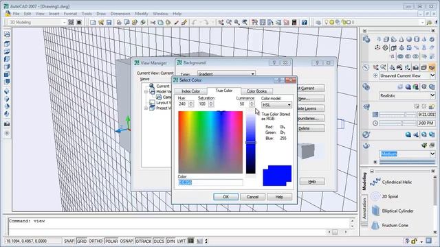 AutoCAD 2007 Change Background смотреть онлайн