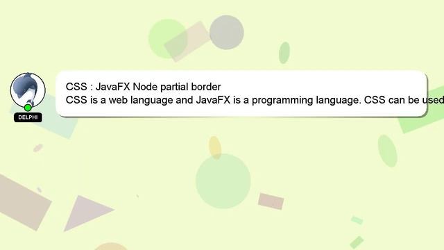 CSS : JavaFX Node partial border смотреть онлайн