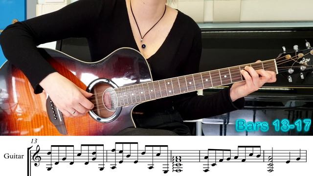 BRAVEHEART Fingerstyle Guitar Tutorial - A Gift of a Thistle Soundtrack смотреть онлайн