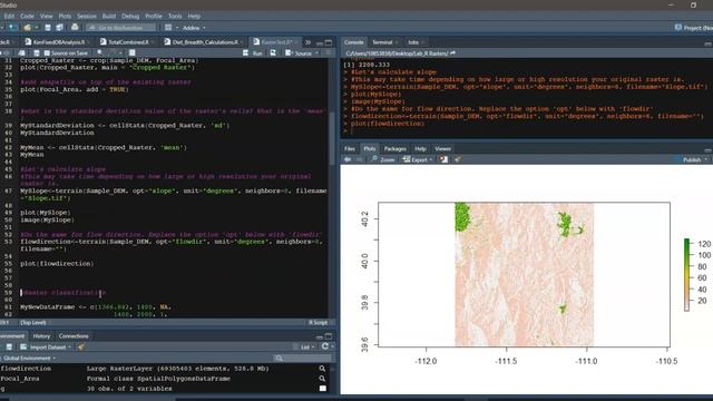 RStudio - Rasters, Slope, Clip, Classification, Hillshade Overlay смотреть онлайн