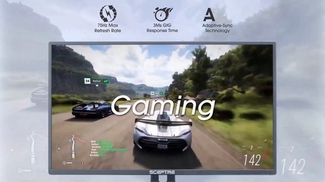 Sceptre 24" Professional Thin 75Hz 1080p LED Monitor 2x HDMI VGA Build-in Speakers | Machine Black смотреть онлайн