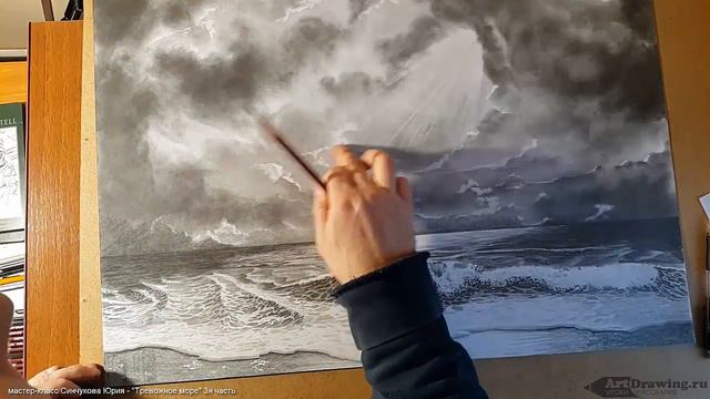 Море графитным карандашом - ускоренное видео смотреть онлайн