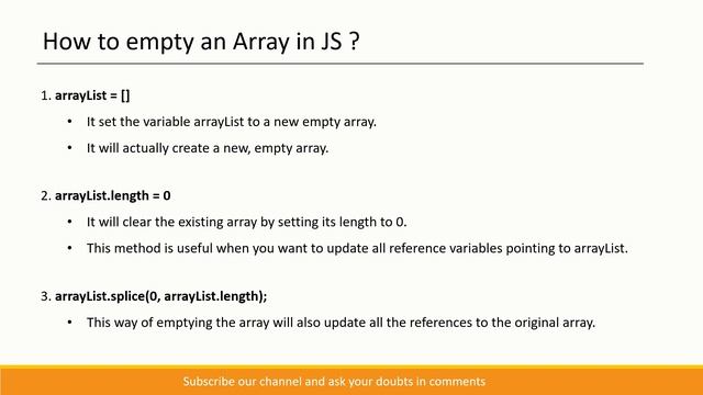 JavaScript Interview Questions - #6 | How to empty an Array ? | #javascript смотреть онлайн