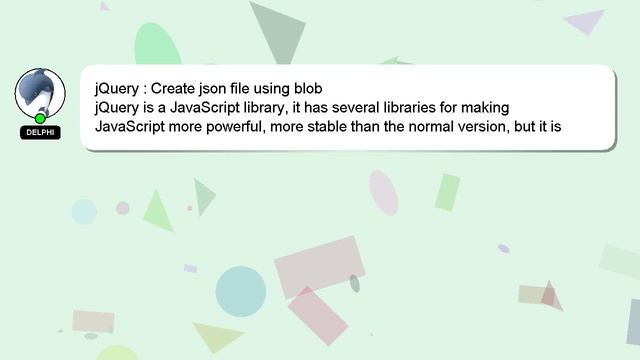 jQuery : Create json file using blob смотреть онлайн