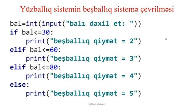 Python dərs-4 (if - elif - else, for, while) смотреть онлайн