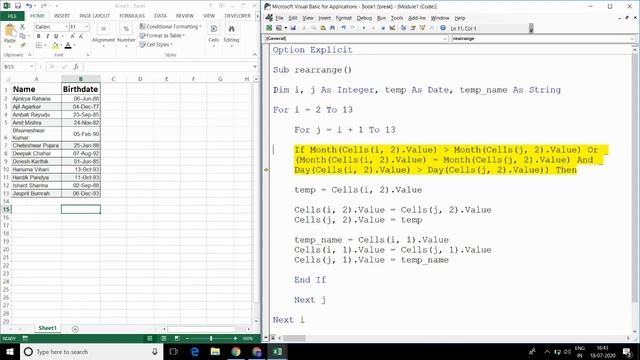 20. Excel VBA: Sorting Birthdays смотреть онлайн