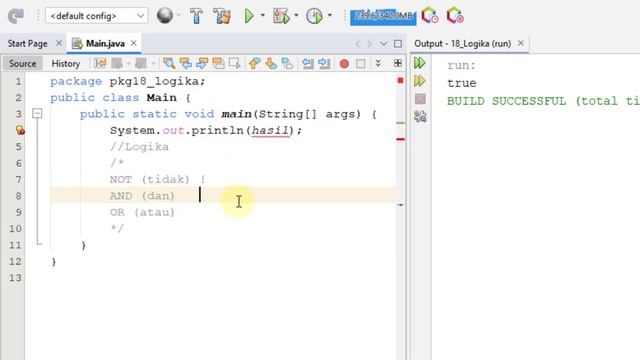Java 18 - Operator Logika pada Java - Tutorial Java Netbeans Indonesia смотреть онлайн