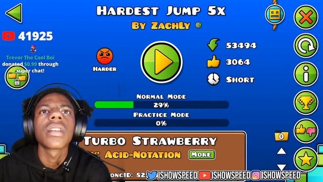 iShowSpeed BREAKS PC Playing Geometry Dash ? смотреть онлайн