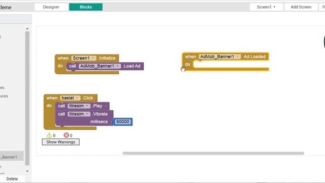 App Invertor Admob Reklam Ekleme