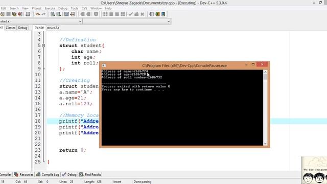 C Programming Language Tutorial (Advanced) - Memory Allocation in Structures смотреть онлайн