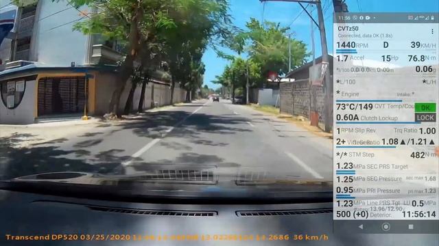 Monitoring Jatco CVT7 With CVTz50 App Nissan Sylphy HR16DE 2014