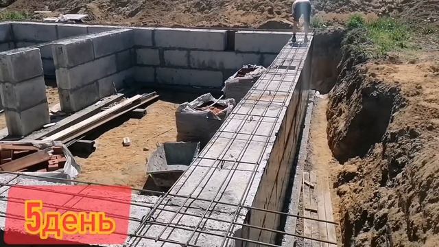 ФУНДАМЕНТ ИЗ  БЛОКОВ ФБС,подушка из бетона,монтаж ростверга,block Foundation