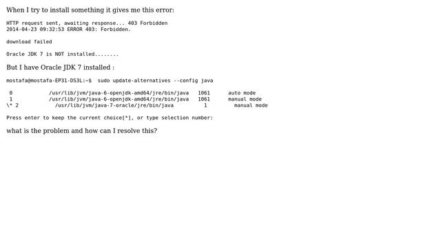 Download failed : Oracle JDK 7 is NOT installed смотреть онлайн
