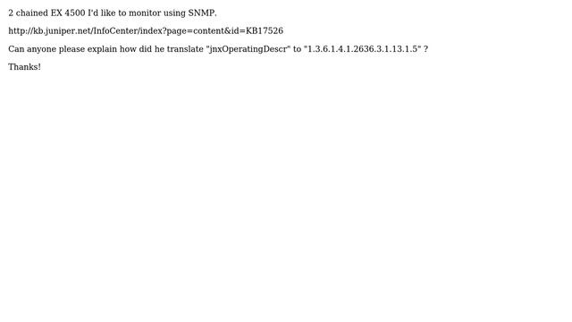 Translating MIB to OID and a Juniper Switch смотреть онлайн