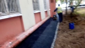 Асфальтирование отмостки вокруг дома +7(916)346-43-45