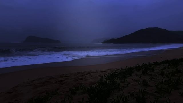 Ocean Waves Crashing At Stormy Beach W/ Sea Rain | Relaxing Sounds For Sleep & Tinnitus: Brown Nois